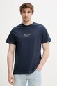 Solid tricou din bumbac PEDRO imprimeu bleumarin 21108606.194010