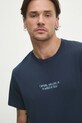 Solid t-shirt bawełniany OSBOURNE granatowy 21108511.194010