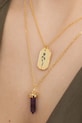 ANIA KRUK колие с висулка дамско месингово с аметист DUO злато MMRNN2249Z