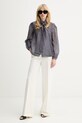 Silvian Heach koszula z dodatkiem lnu TINIZ GPP26235BL szary ZS26
