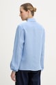 Abbigliamento Silvian Heach camicia con lino FARIN GPP26261CA blu
