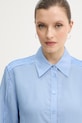 Silvian Heach camicia con lino FARIN blu GPP26261CA