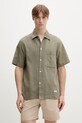 Marc O'Polo Košeľa pánska s ľanom zelená 5000010072