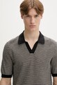 Marc O'Polo polo męskie z lnu czarny 5000013989