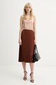 Silvian Heach spódnica MIDIAM GPP26200LO brązowy ZS26