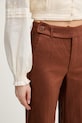 Silvian Heach spodnie straight damskie lniane PLIMPI brązowy GPP26064PA
