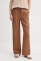 Marc O'Polo spodnie damskie bawełniane brązowy 5000014490