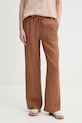 Marc O'Polo spodnie damskie bawełniane brązowy 5000014490