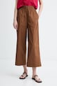 Marc O'Polo spodnie damskie bawełniane brązowy 5000011272