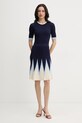 Silvian Heach sukienka sweterkowa z wiskozy ALLANDI granatowy GPP26495VE