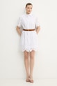 Памучна рокля Silvian Heach AIMAL GPP26300VE бял ZS26