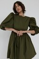 Muuv. sukienka rozkloszowana bawełniana KAWAI krot.suk.buf.rek.KAWAI zielony ZS26