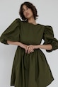 Muuv. sukienka rozkloszowana bawełniana KAWAI krot.suk.buf.rek.KAWAI zielony ZS26