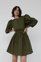 Muuv. sukienka rozkloszowana bawełniana KAWAI krot.suk.buf.rek.KAWAI zielony
