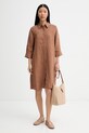 Marc O'Polo sukienka lniana 5000014942 brązowy ZS26