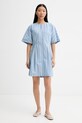 Marc O'Polo šaty s rozšíreným strihom bavlnené modrá 5000010079