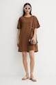 Marc O'Polo sukienka letnia z lnem 5000010265 brązowy ZS26