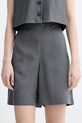 Marc O'Polo kratke hlače ženske z dodatkom lanu siva 5000014067