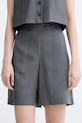 Marc O'Polo kratke hlače ženske z dodatkom lanu siva 5000014067