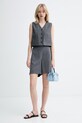 Marc O'Polo kratke hlače ženske z dodatkom lanu 5000014067 siva ZS26