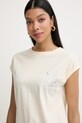 Silvian Heach póló női pamut WABAK bézs GPP26102TS