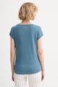 Odzież Marc O'Polo T-shirt damski bawełniany 5000014191 turkusowy