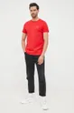 Βαμβακερό μπλουζάκι Gant κόκκινο