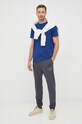 Gant t-shirt bawełniany 234100 granatowy SS23