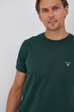 ciemny zielony Gant T-shirt bawełniany Męski