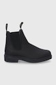 Blundstone Sztyblety skórzane 063 płaski czarny 063.Black