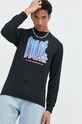 HUF longsleeve bawełniany czarny ts01811