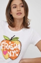 biały Frieda & Freddies t-shirt bawełniany