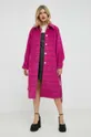Μάλλινο παλτό Custommade Isabel ροζ