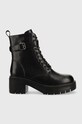 GOE botki skórzane słupek czarny KK2N4053.BLACK