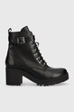 Wojas cizme de piele cu snur negru 6406551