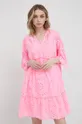 Βαμβακερό φόρεμα Frieda & Freddies ροζ
