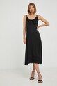 Beatrice B sukienka z domieszką jedwabiu 22FA6846CREP czarny ZW22