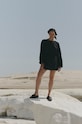 MUUV. rochie din bumbac mini negru sukienka.krotka.AJE