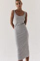 Haljina MUUV. sukienka długa FENDU bez uzorka siva sukienka.dluga.FENDU