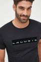 černá Bavlněné tričko Lacoste Pánský