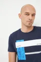 granatowy Lacoste t-shirt bawełniany