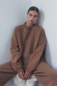 MUUV. hanorac de bumbac bluza.over.SMOOTHCOTTON maro