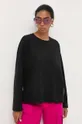 Βαμβακερή μπλούζα με μακριά μανίκια Liviana Conti μαύρο