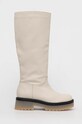 Charles Footwear kozaki skórzane Dora płaski beżowy Dora.Knee.High.B.L.B