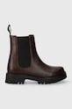 Charles Footwear bőr bokacsizma Julie lapos barna Julie.Boots.Dark.Brown