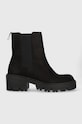 Charles Footwear velúr bokacsizma Diana platform fekete Diana.Boots.Black