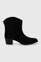 Charles Footwear cowboy csizma velúrból Viola magas fekete Viola.Western.B.L.B