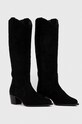 Charles Footwear kozaki zamszowe Viola Viola.Western.B.H.B czarny ZW23