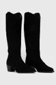 Elegantni škornji iz semiša Charles Footwear Viola črna
