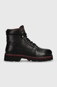 Blauer bocanci de piele RUSK casual negru F3RUSK01.LEA
